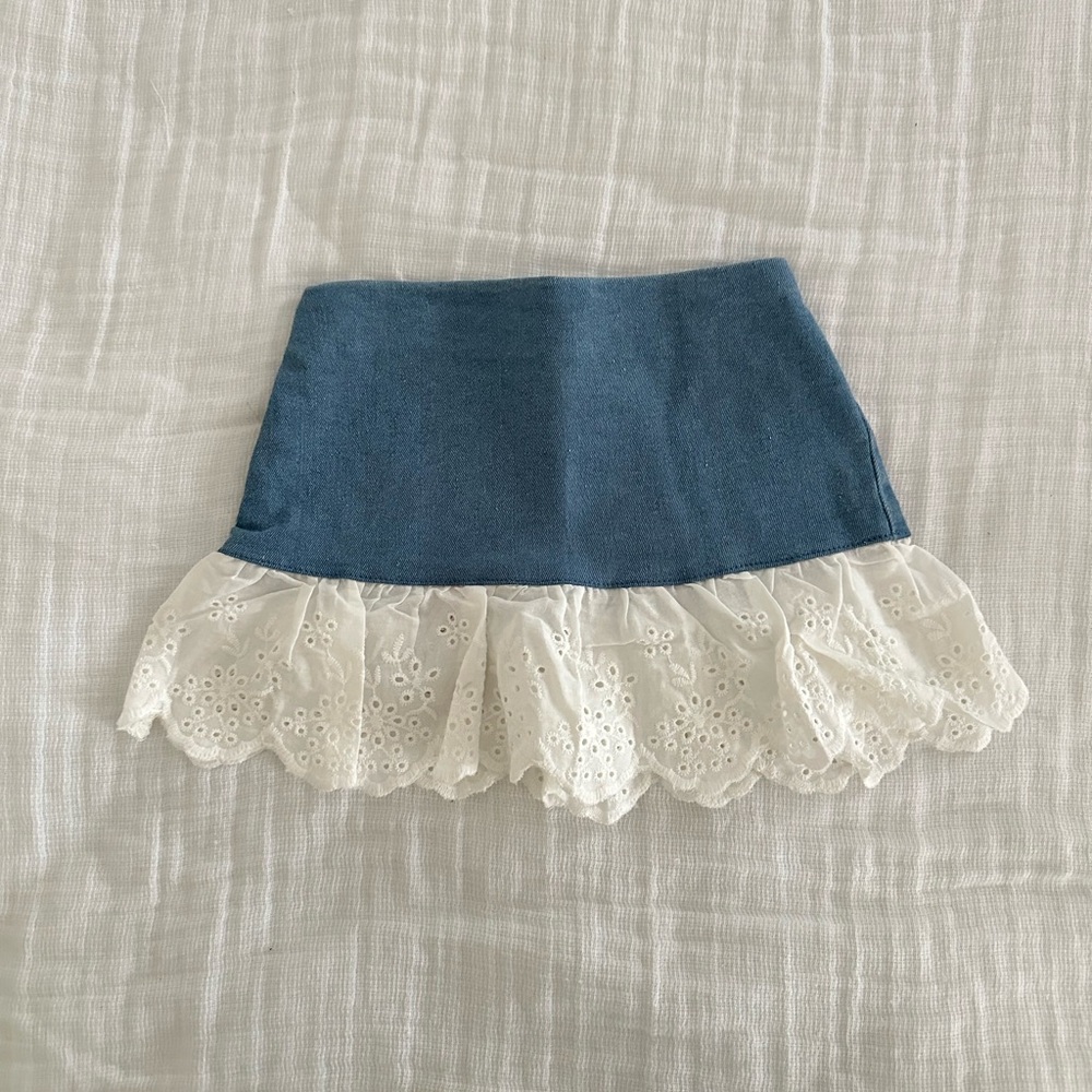 Lace Trim Toddler Skirt